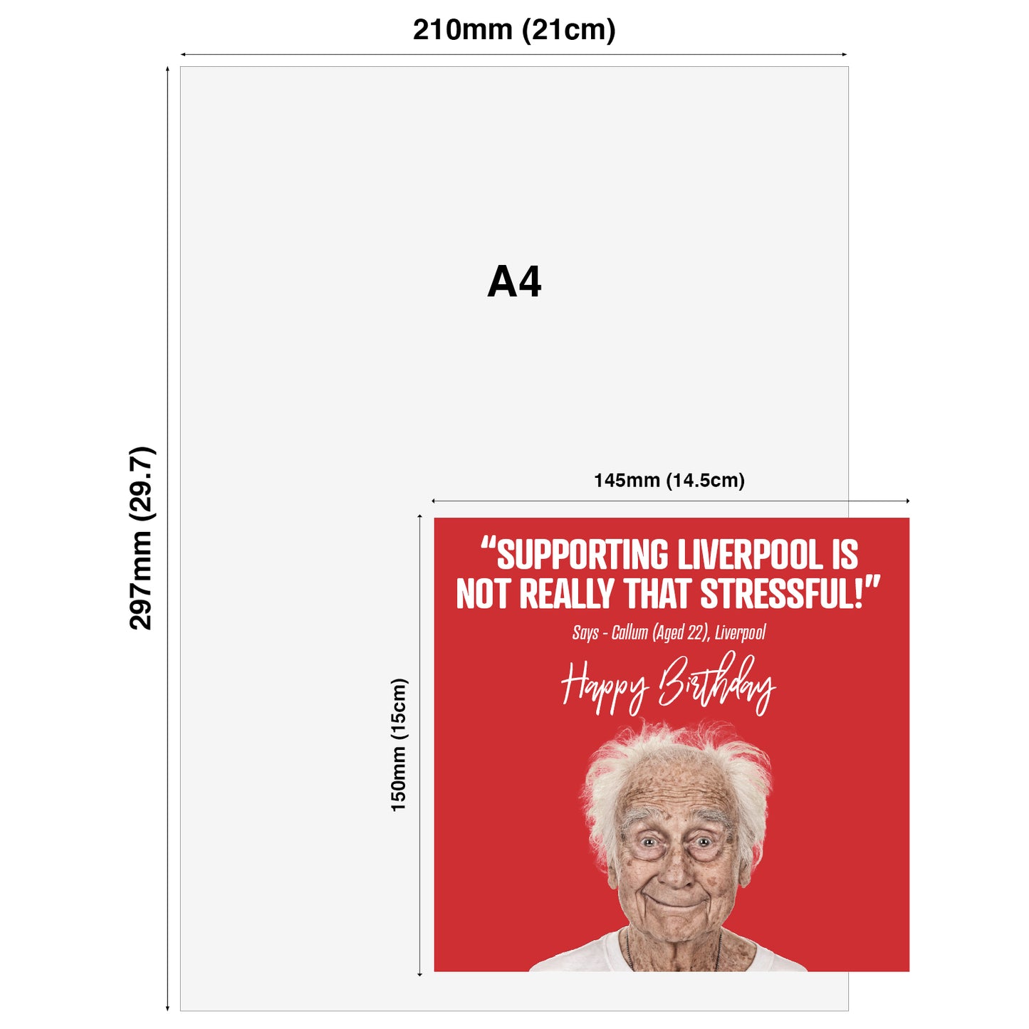 Funny football Birthday Card – Supporting Liverpool Is Not Really That Stressful!