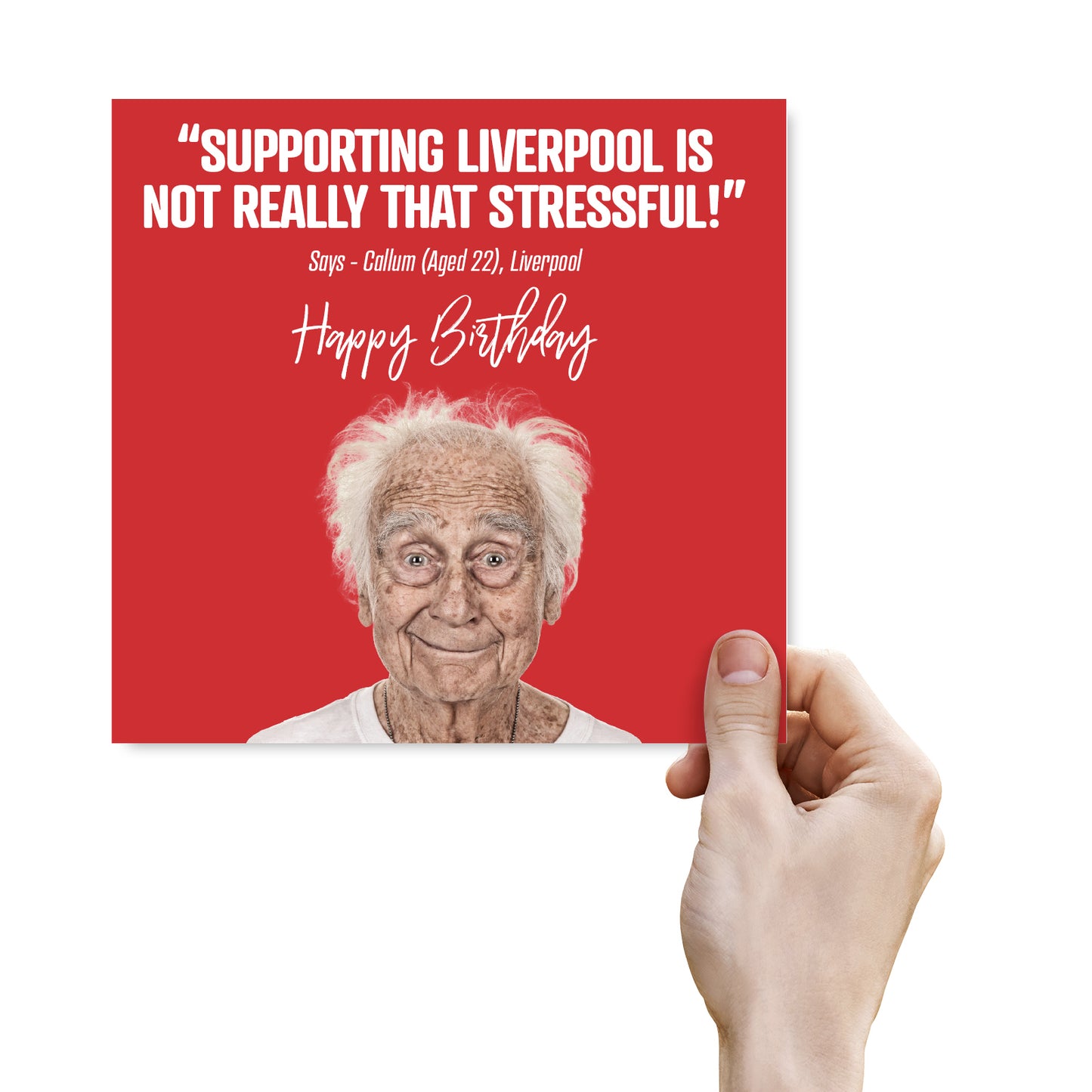 Funny football Birthday Card – Supporting Liverpool Is Not Really That Stressful!
