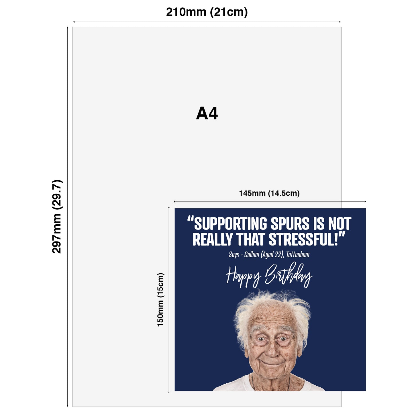 Funny football Birthday Card – Football Birthday Card Spurs