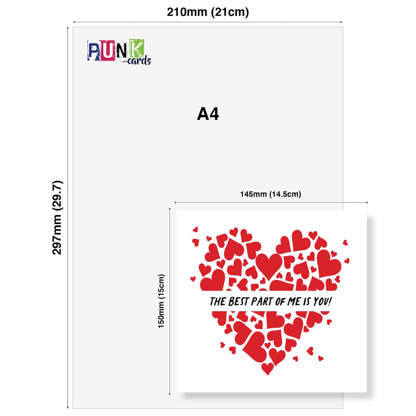 Valentine’s Card For Him, The Best Part of Me is You!, Valentine’s Card For Her, Husband Valentines Day Card