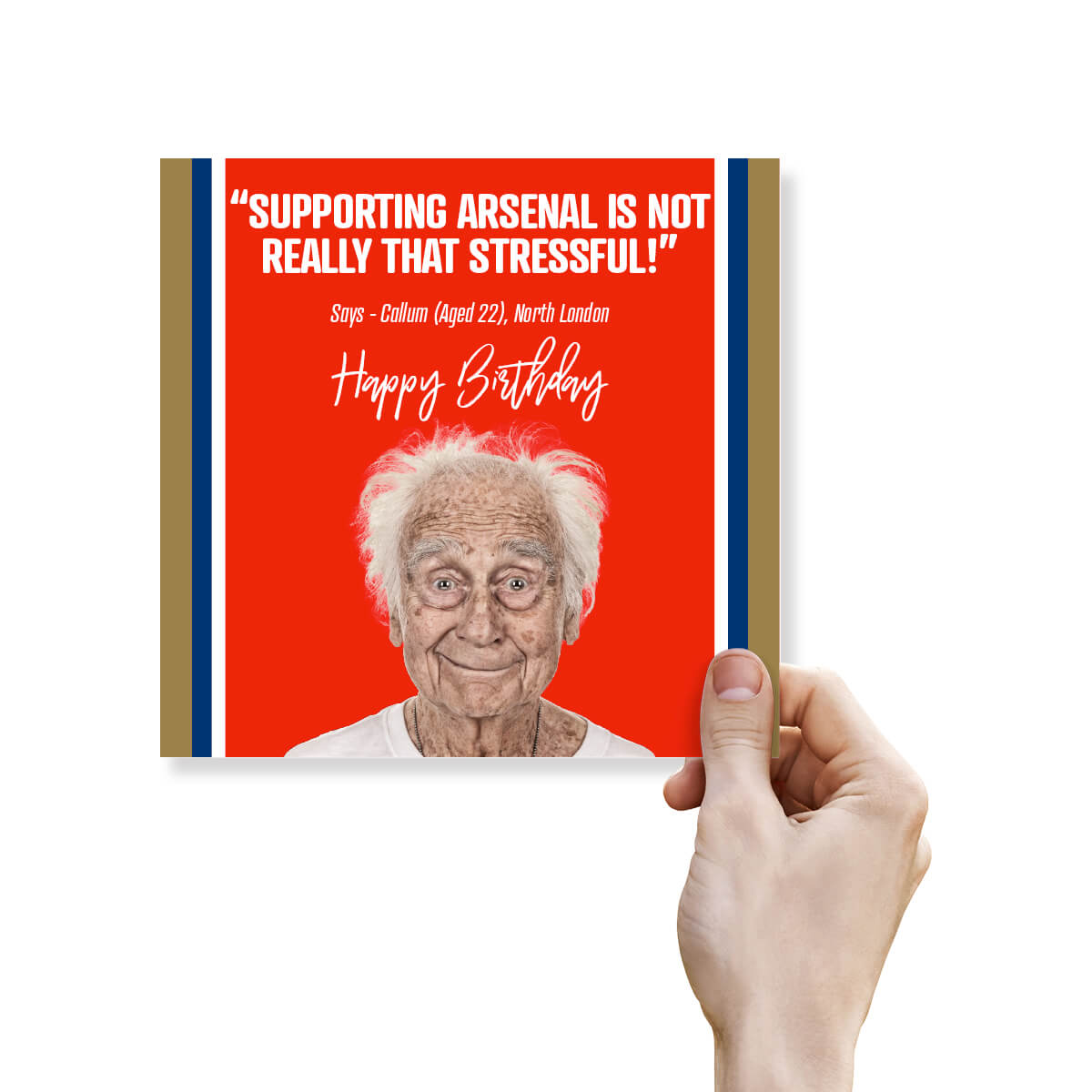 Funny Arsenal Birthday Card – Supporting Arsenal Is Not Stressful – Football Joke Card