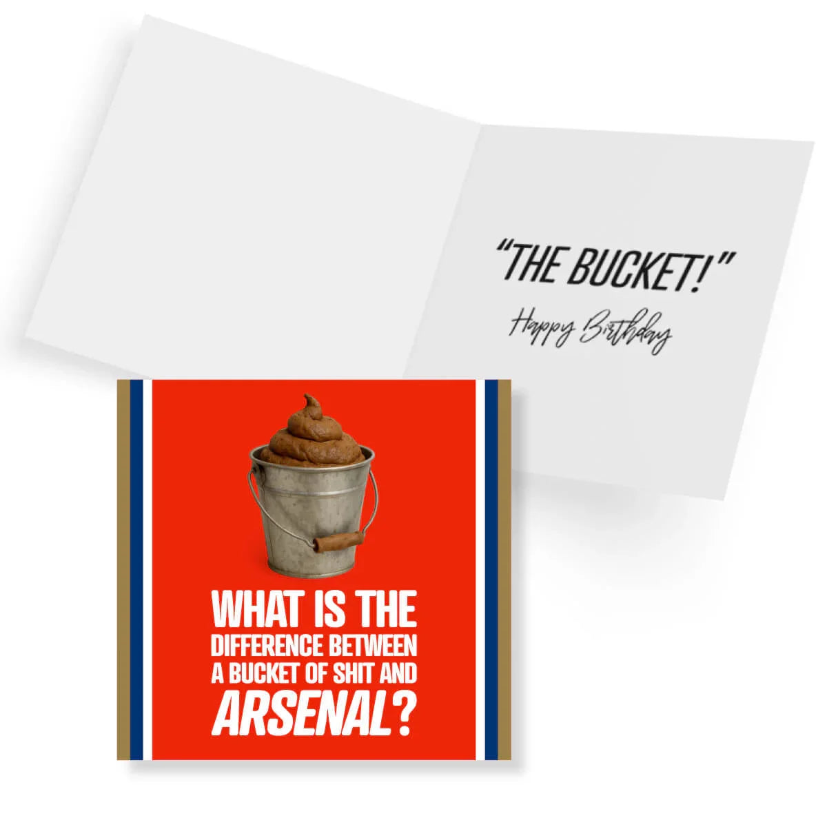 Birthday card with a humorous graphic and text on a white background