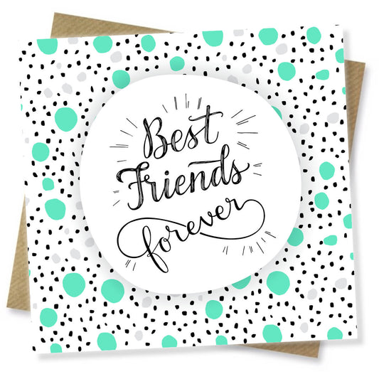 Best Friends Forever Birthday Greeting Card – Modern Black & Mint Design
