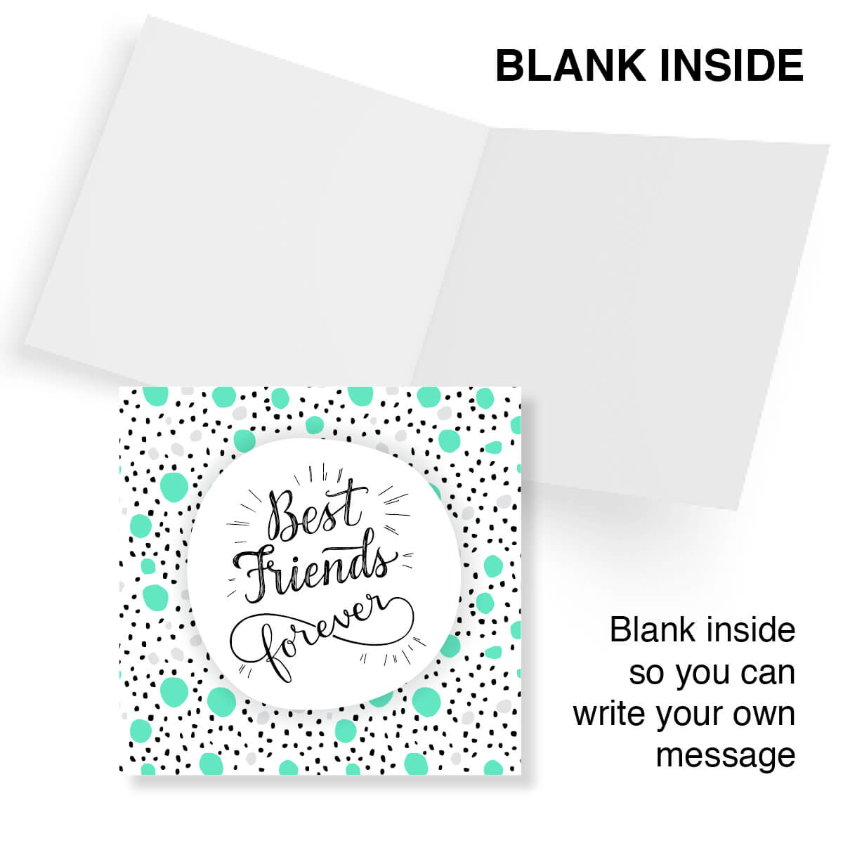 Best Friends Forever Birthday Greeting Card – Modern Black & Mint Design