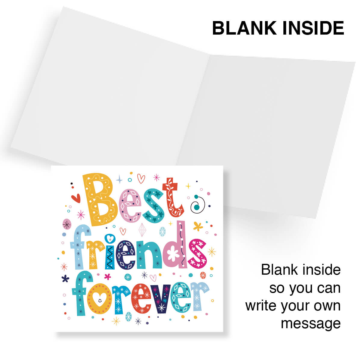 Best Friends Forever Birthday Greeting Card – Colourful Lettering Design