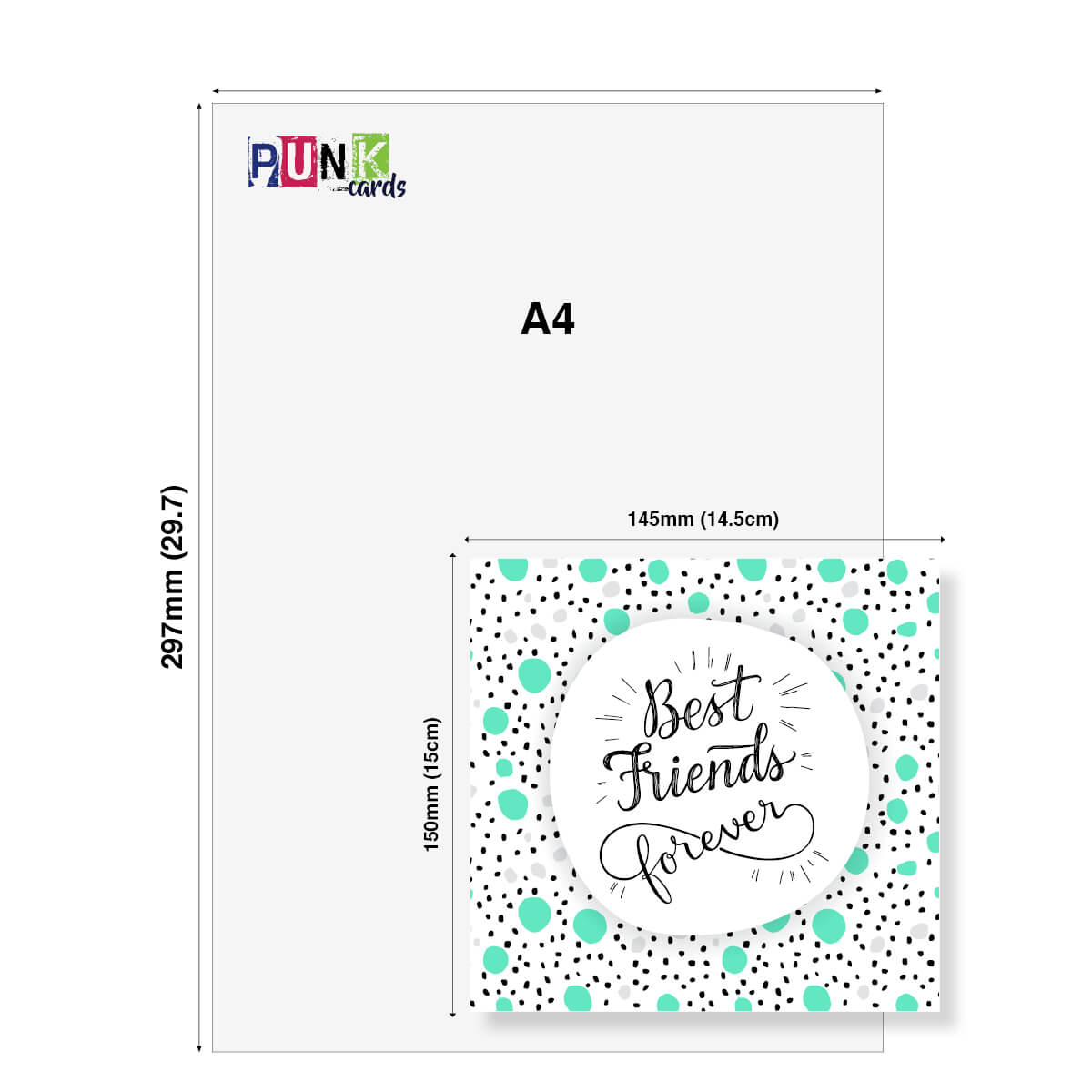Best Friends Forever Birthday Greeting Card – Modern Black & Mint Design