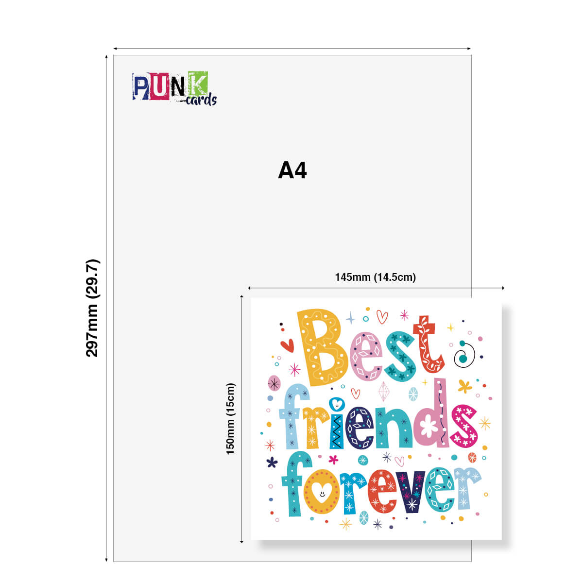 Best Friends Forever Birthday Greeting Card – Colourful Lettering Design