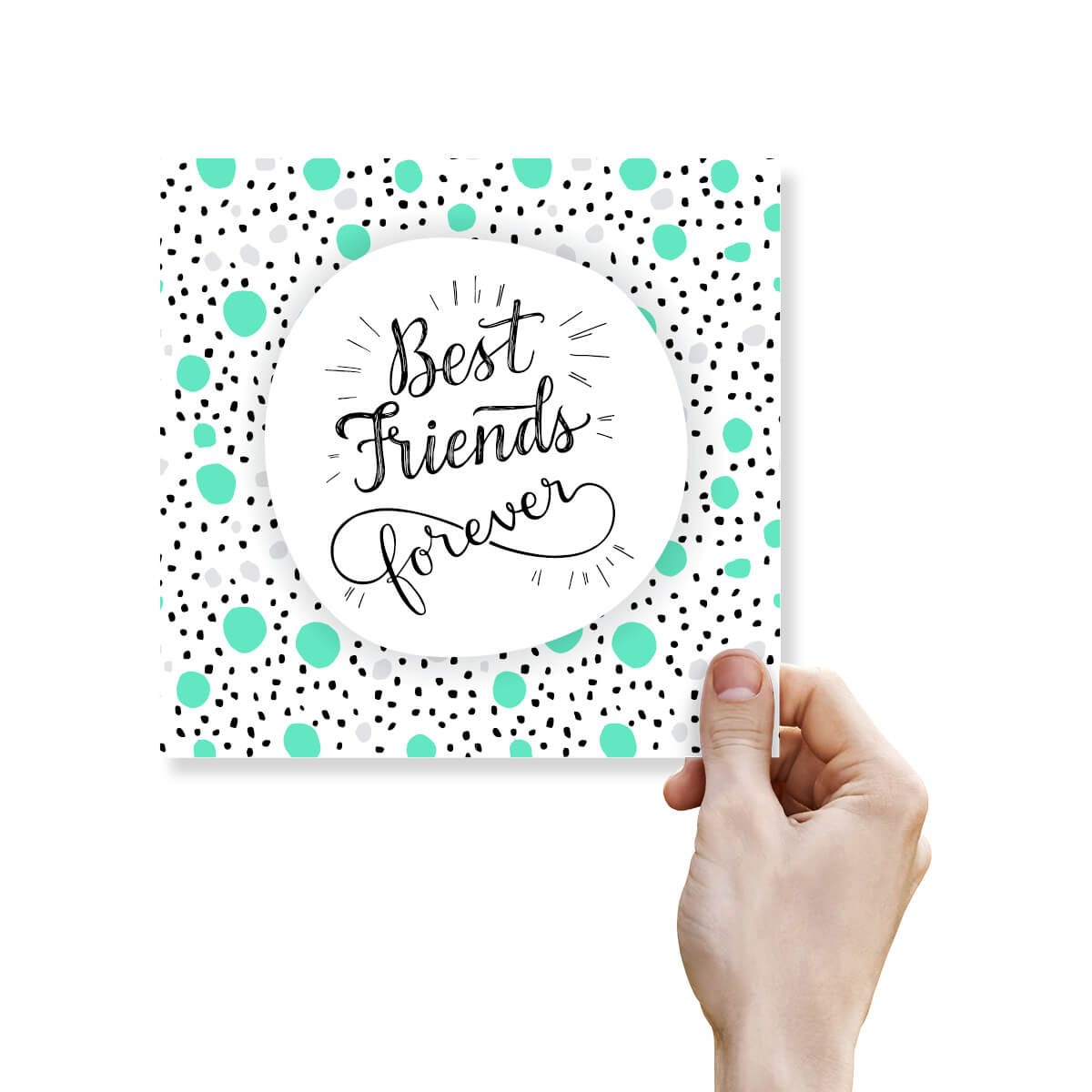Best Friends Forever Birthday Greeting Card – Modern Black & Mint Design