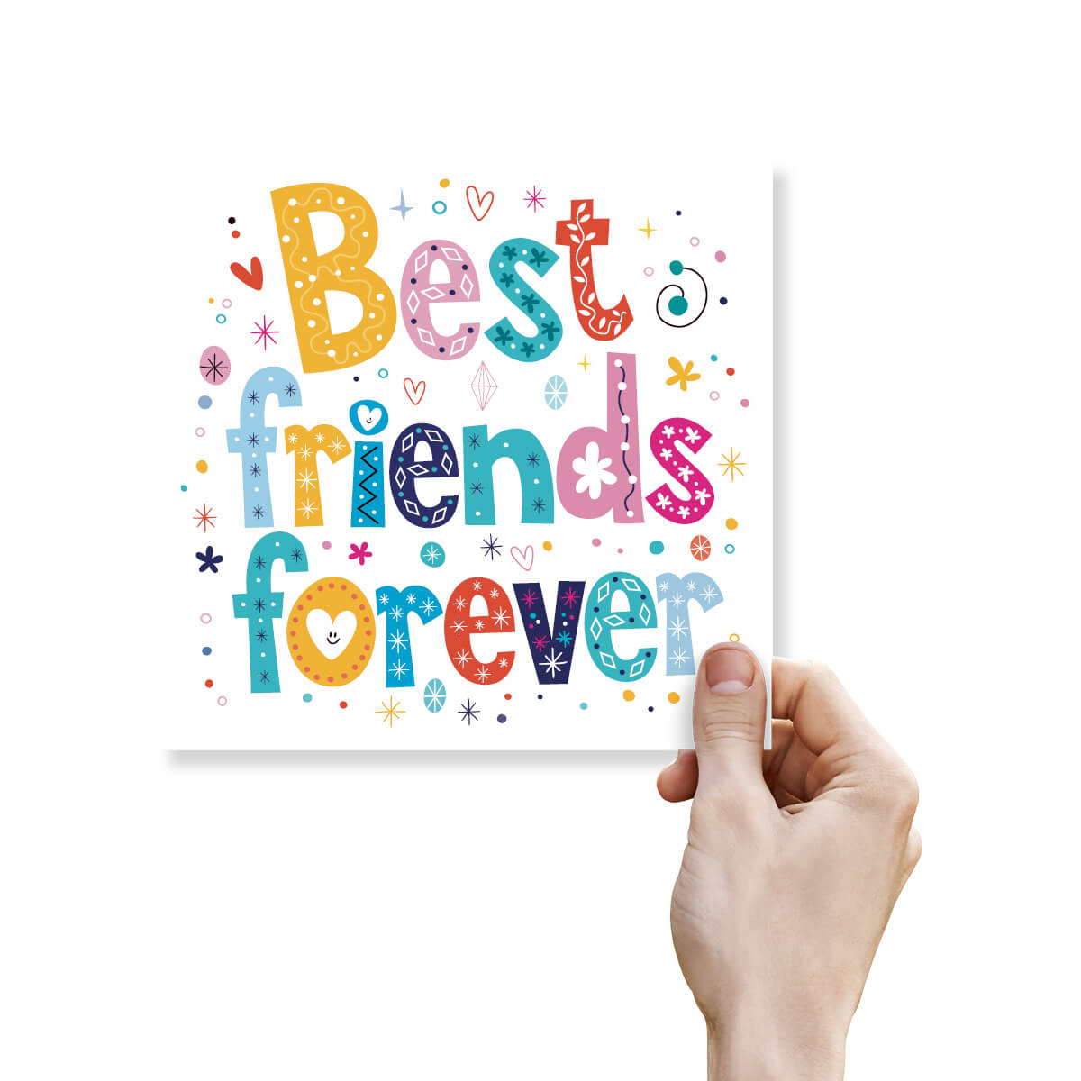 Best Friends Forever Birthday Greeting Card – Colourful Lettering Design
