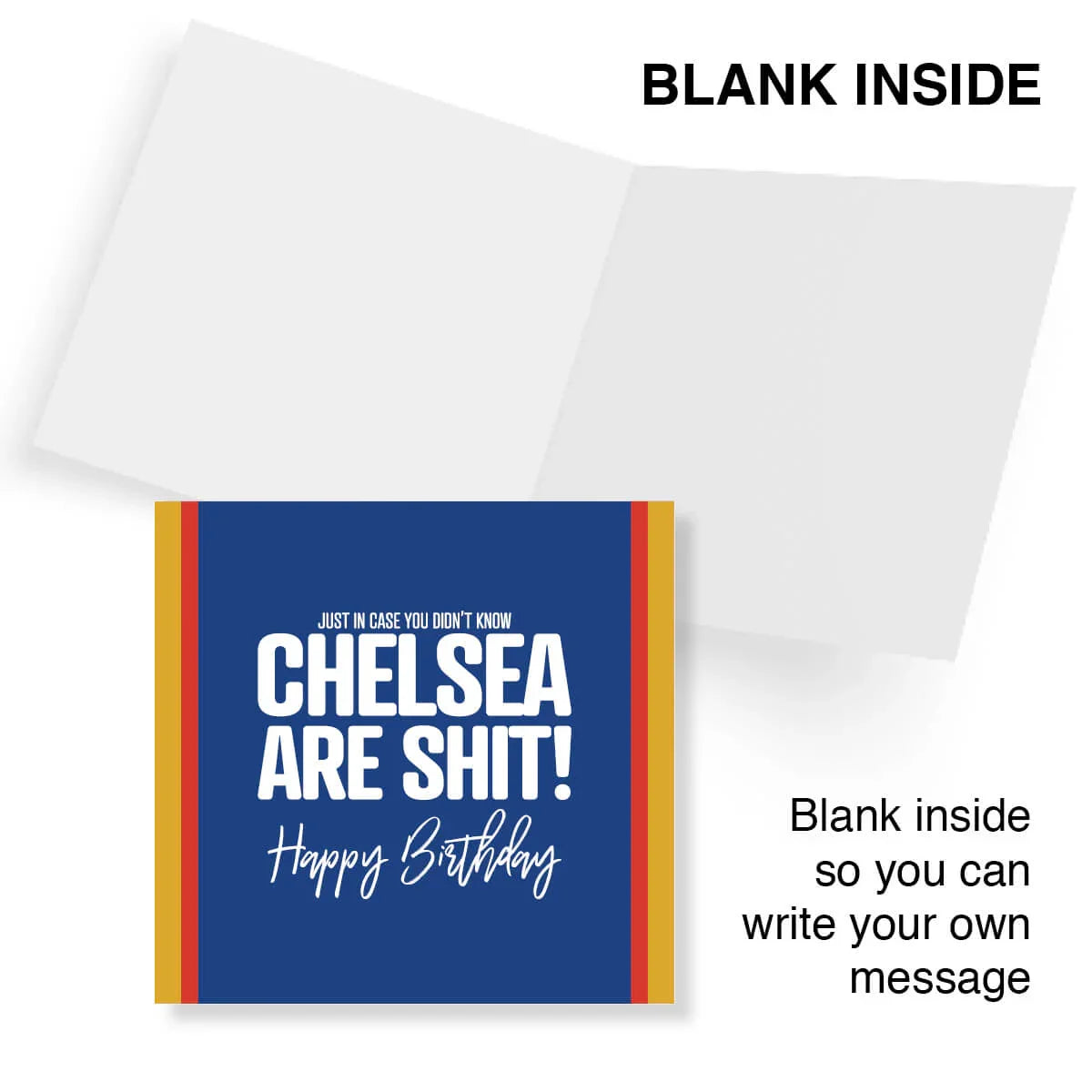 Greeting card with colorful border and text on a white background