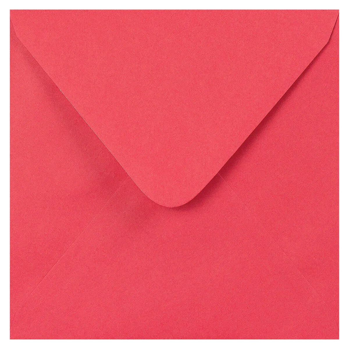 Bright red paper envelope for greeting or anniversary cards against white background