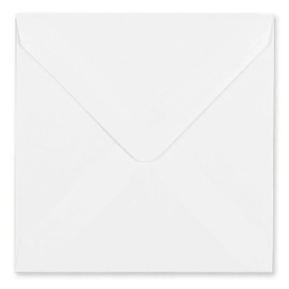 Plain white square envelope for greeting or birthday card