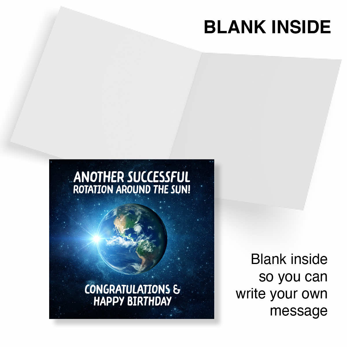 Funny Space Birthday Card – Another Rotation Around the Sun