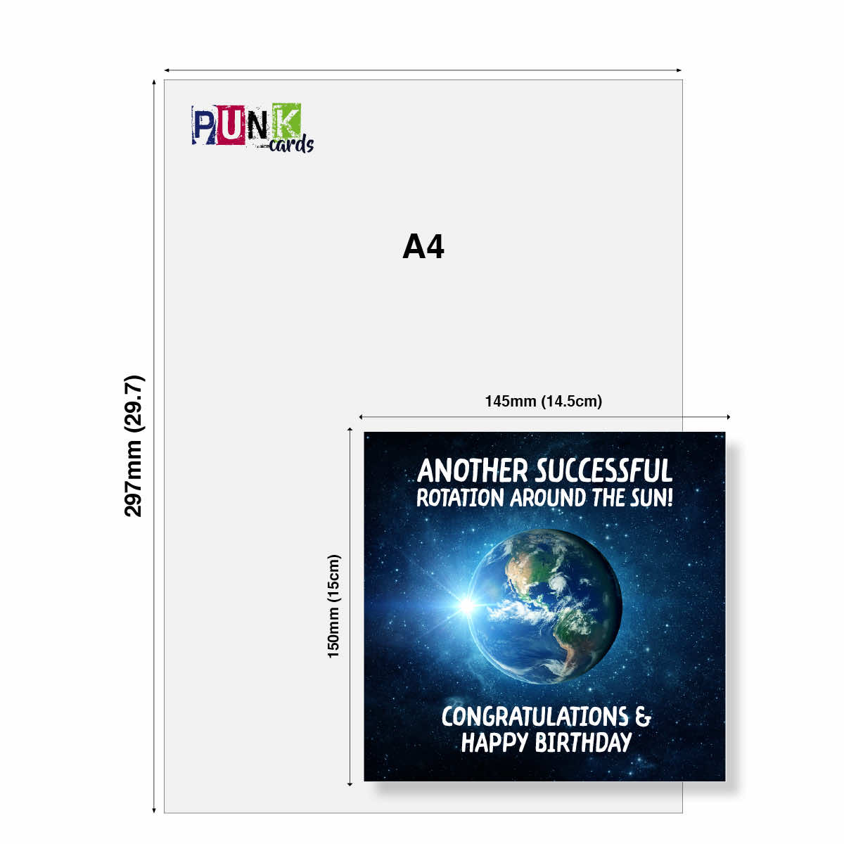 Funny Space Birthday Card – Another Rotation Around the Sun