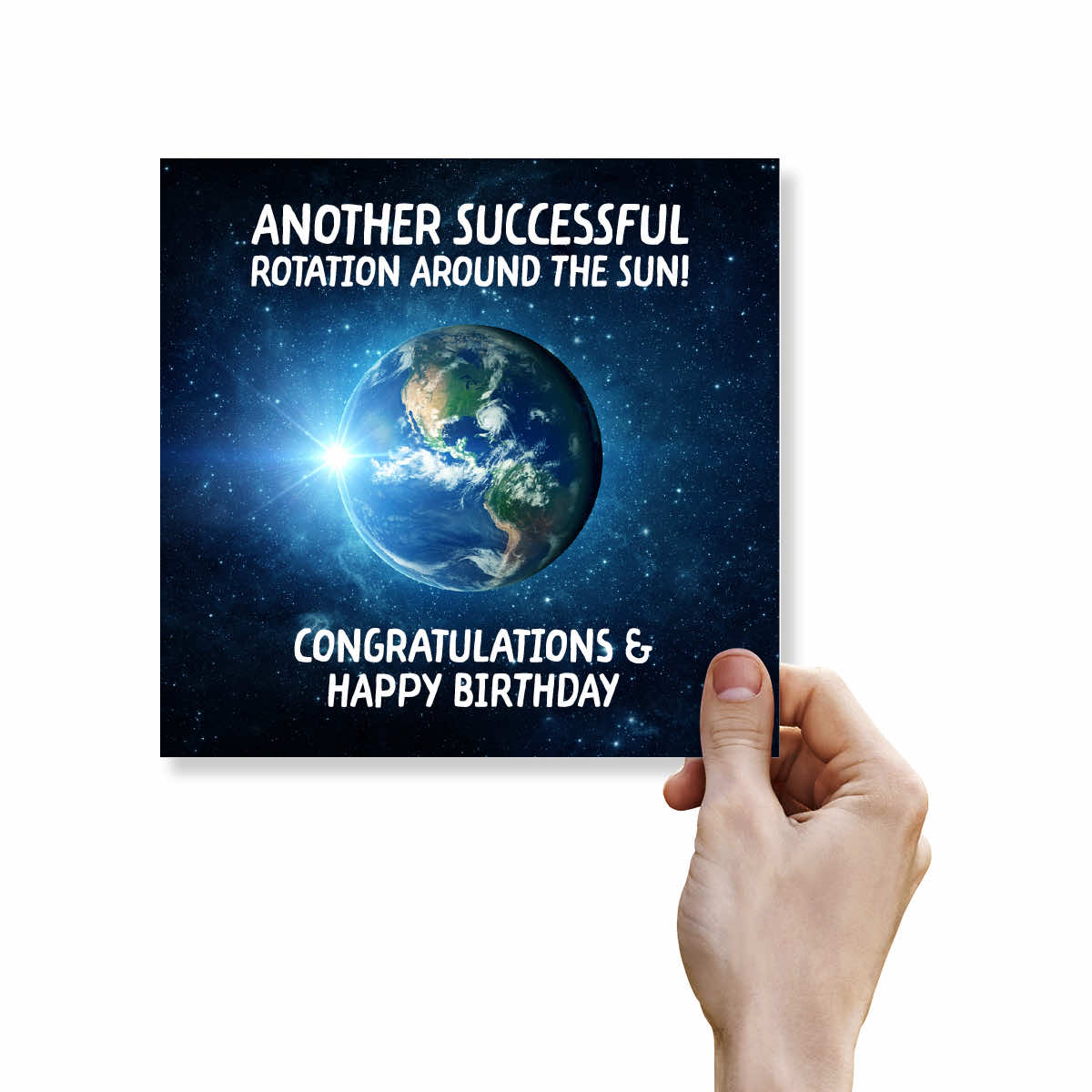 Funny Space Birthday Card – Another Rotation Around the Sun