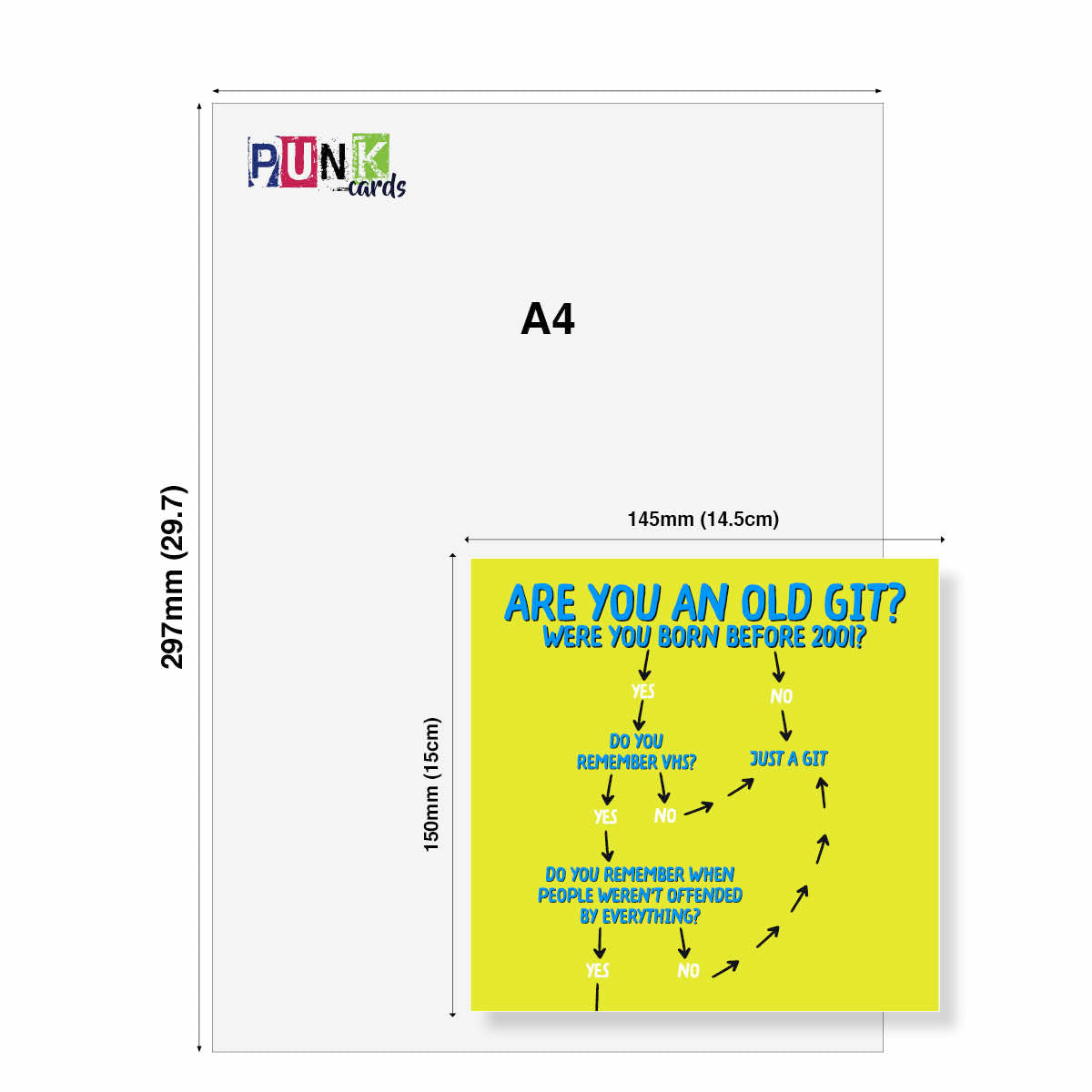 Funny Birthday Card – Are You an Old Git? Flowchart