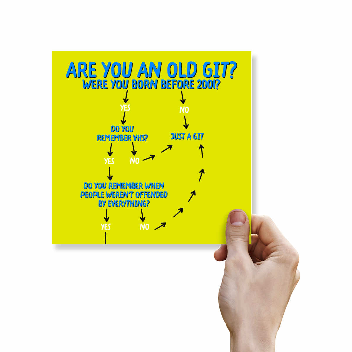 Funny Birthday Card – Are You an Old Git? Flowchart