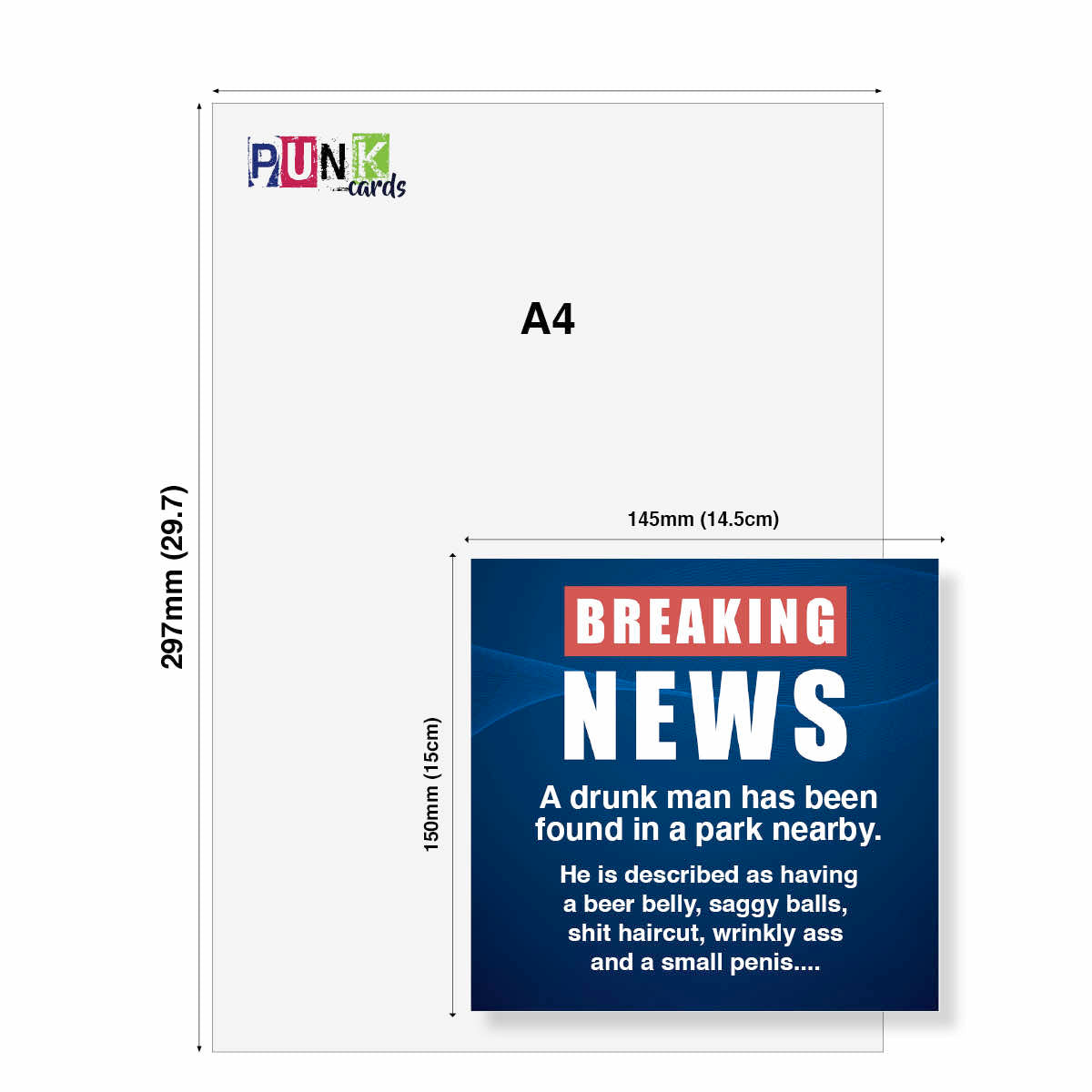Rude Birthday Card for Him – Breaking News, Drunk Man