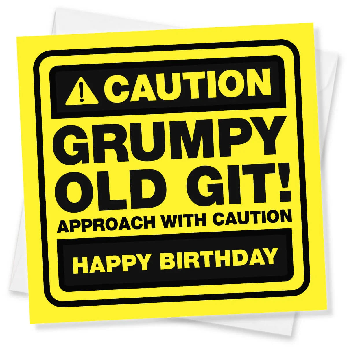 Caution Grumpy Old Git Birthday Card | Funny Rude Card for Him – Punk Cards