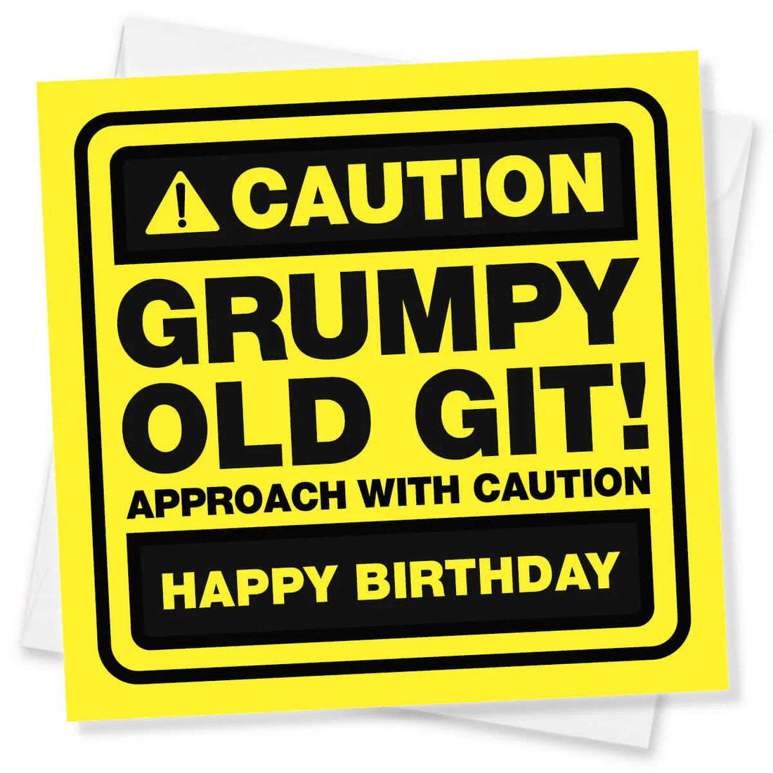 Caution Grumpy Old Git Birthday Card | Funny Rude Card for Him – Punk Cards