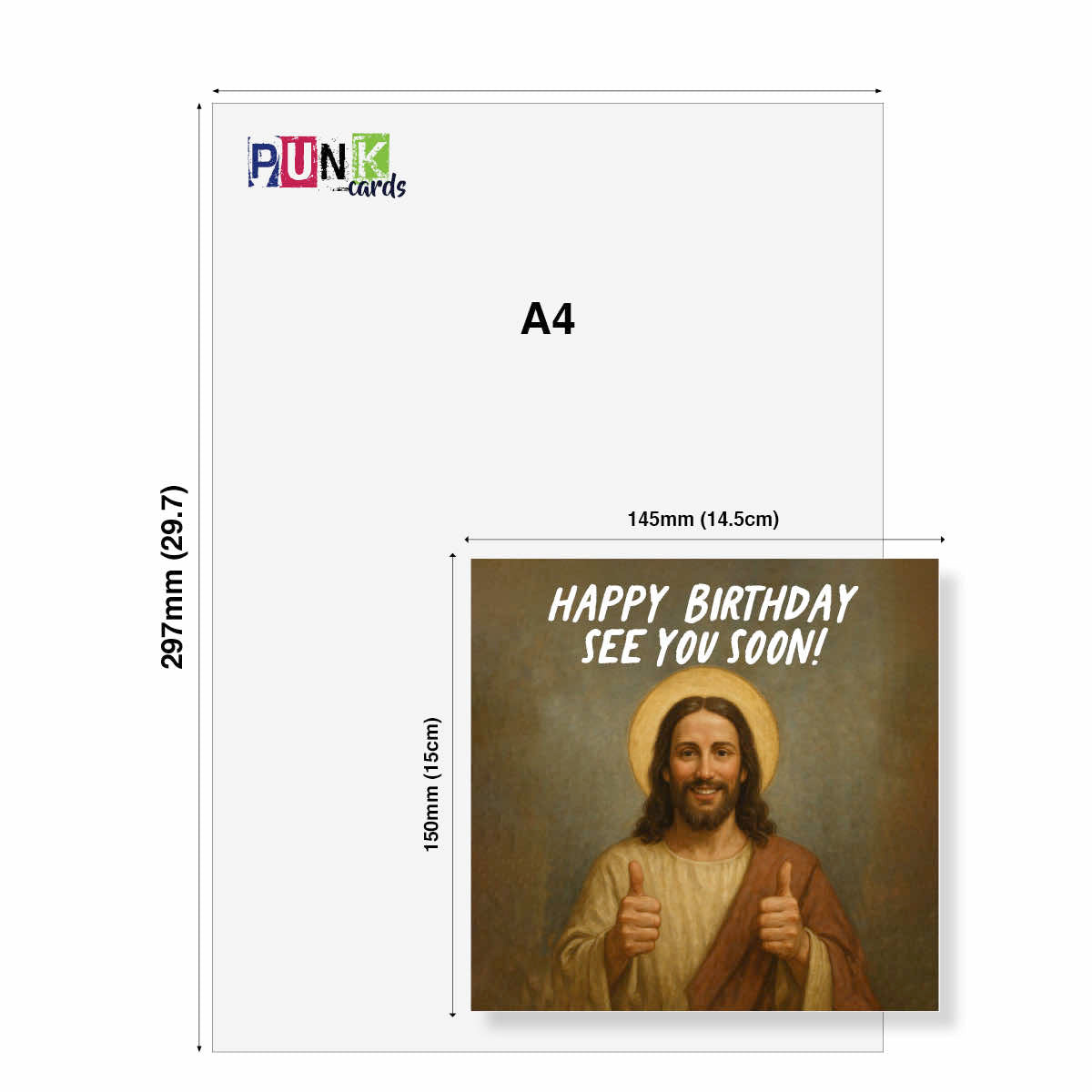 Funny Jesus Birthday Card – Happy Birthday, See You Soon