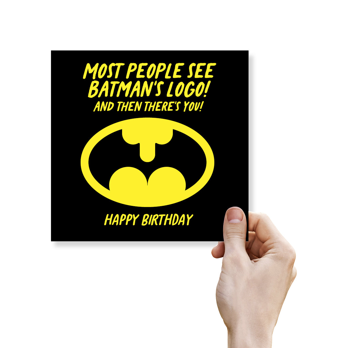 Funny Birthday Card – “Most People See the Batman Logo… And Then There’s You!”, Humorous Superhero-Style Birthday Card