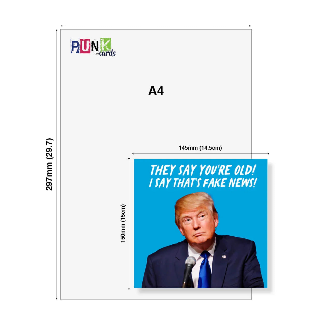 Punk Cards product with a card featuring a political figure and text, displayed against a white background.