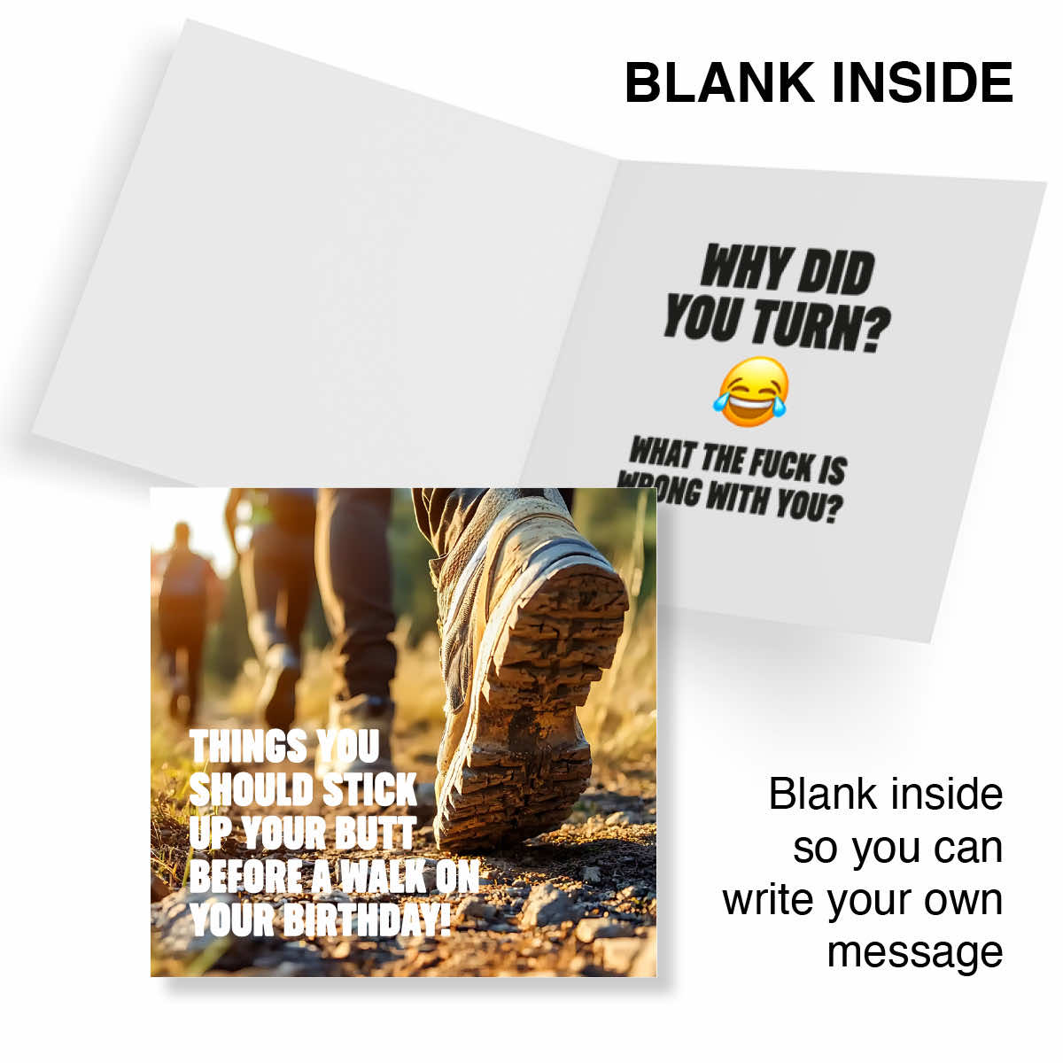 Rude Birthday Card for Walkers – Before a Walk