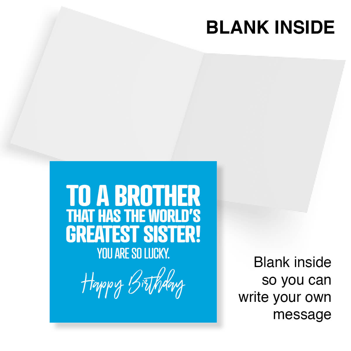 Funny Brother Birthday Card – World’s Greatest Sister – Cheeky Brother Card