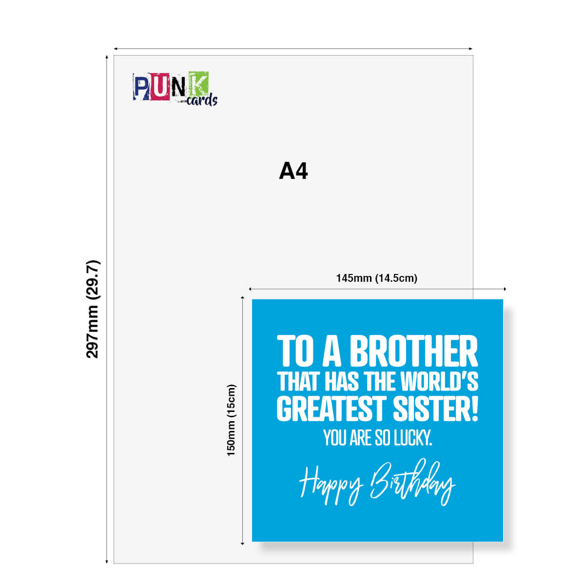 Funny Brother Birthday Card – World’s Greatest Sister – Cheeky Brother Card