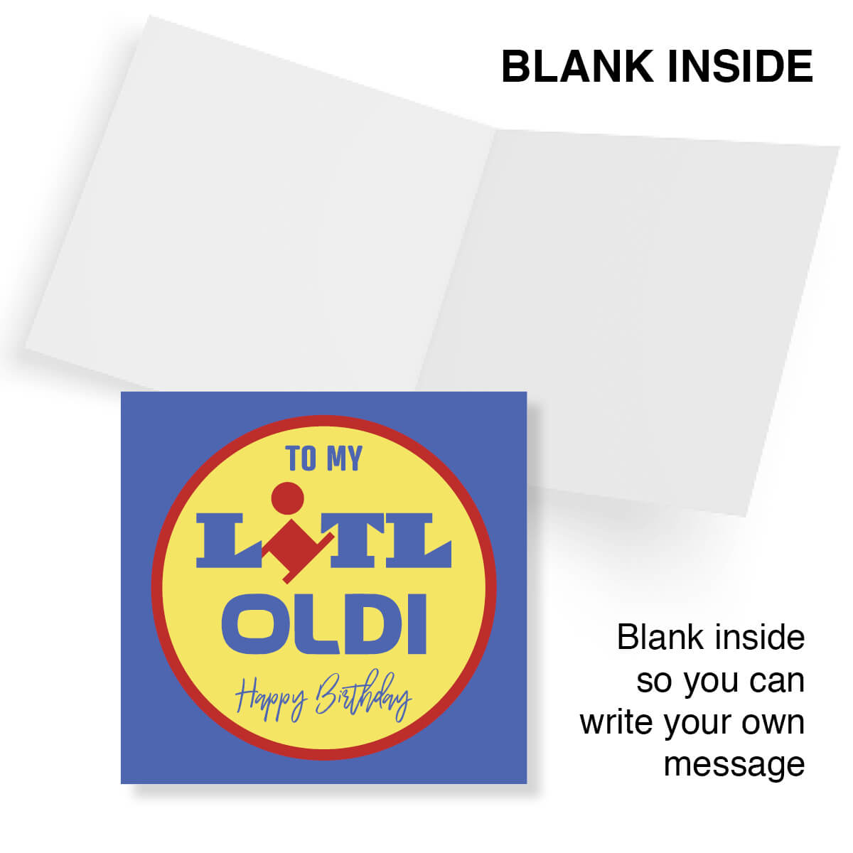 Funny Birthday Card – To My Li’l Oldi | Cheeky Supermarket-Style Design