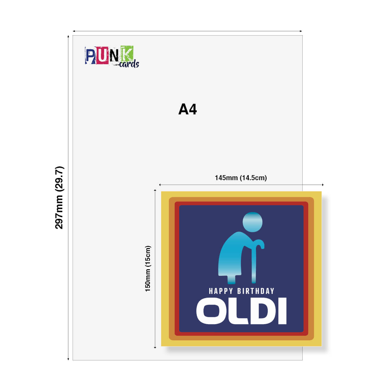 Funny Birthday Card – Happy Birthday Oldi, for women