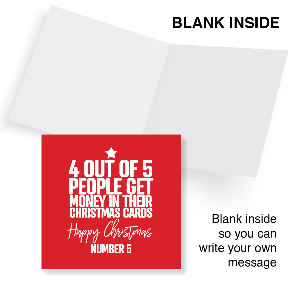 Funny Christmas Card, 4 Out Of 5 People Get Money