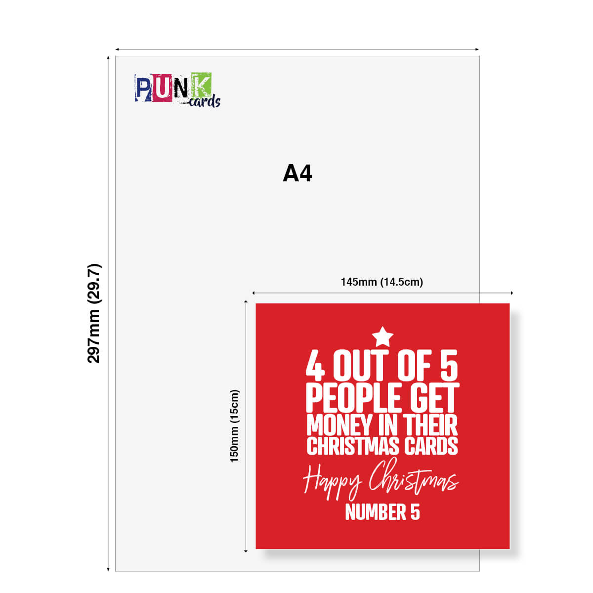 Funny Christmas Card, 4 Out Of 5 People Get Money