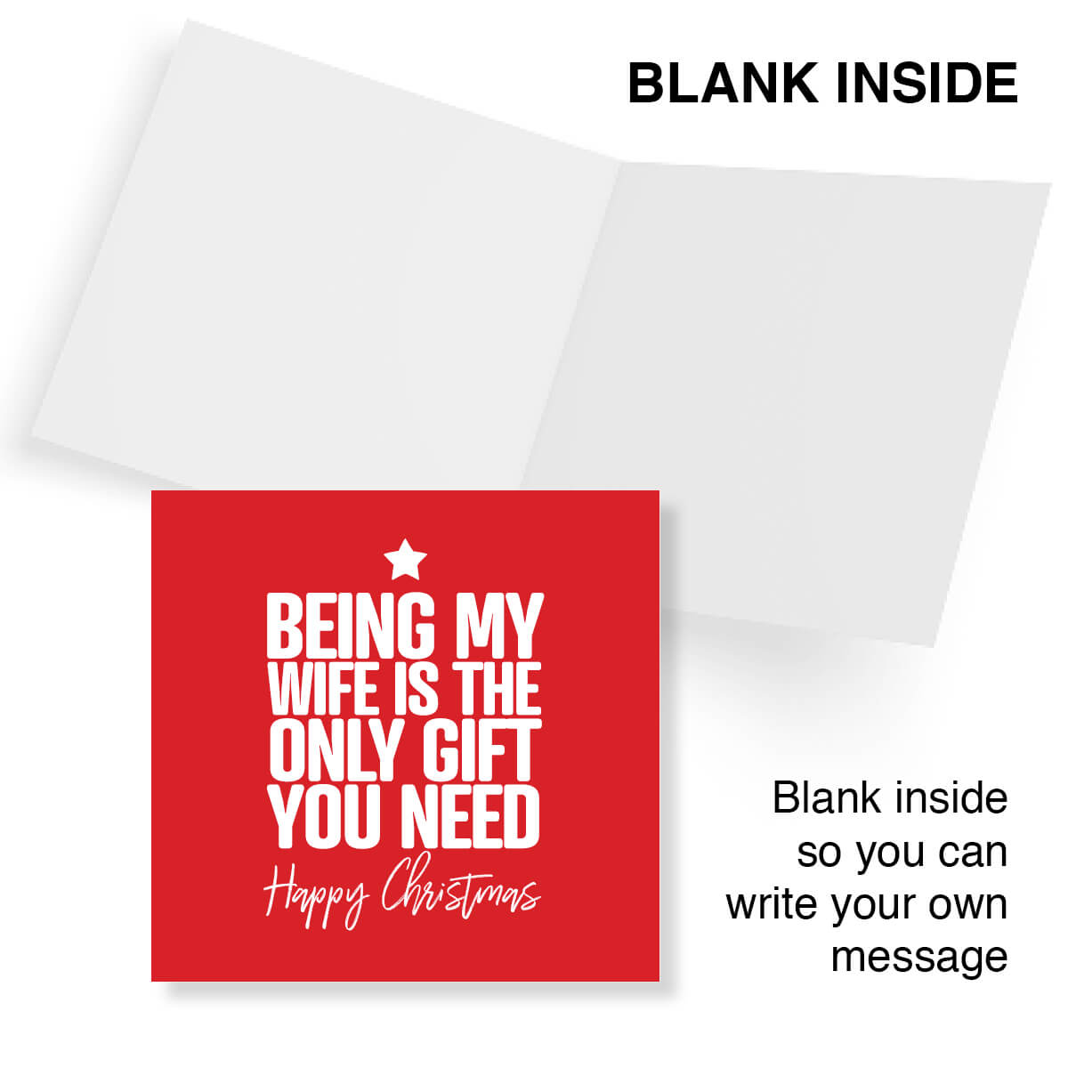 Funny Christmas Card – Being my wife is the only gift you need