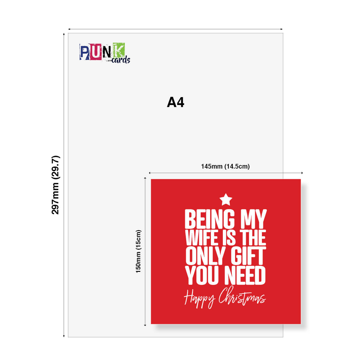 Funny Christmas Card – Being my wife is the only gift you need