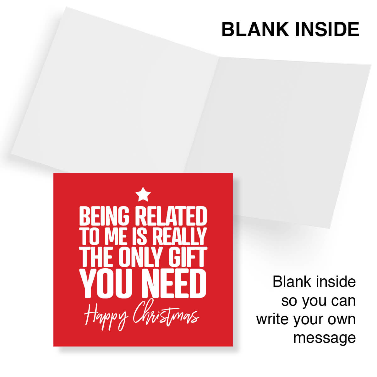 Funny Christmas Card – Being Related To Me Is Really The Only