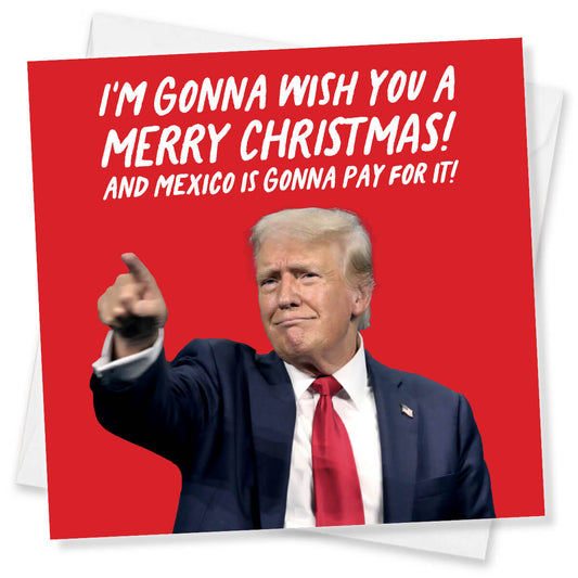 Funny Political Christmas Card – “I’m Gonna Wish You a Merry Christmas” – Hilarious Secret Santa or Joke Xmas Card for Friends, Family & Workmates