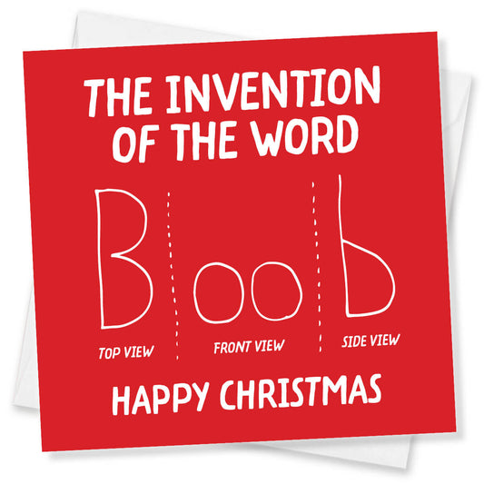Rude Christmas Card, Funny Boob Joke, Hilarious Adult Xmas Card for Friends & Mates