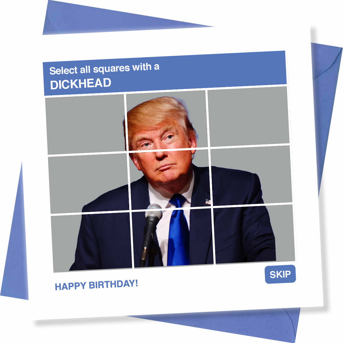 Funny Political Birthday Card – Dickhead Picture Test