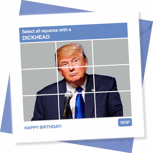 Funny Political Birthday Card – Dickhead Picture Test