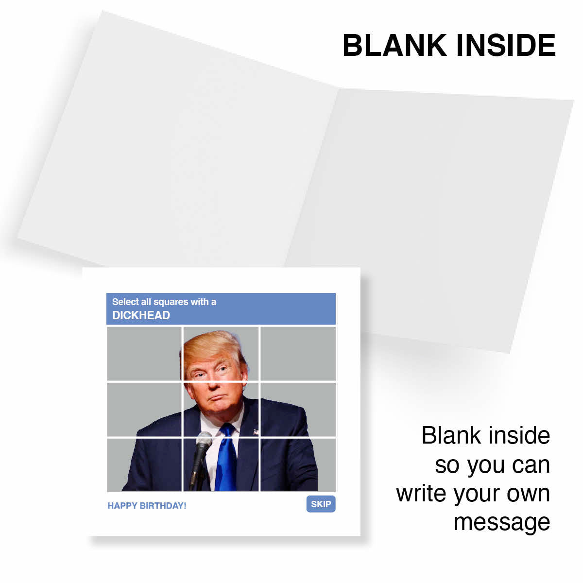 Funny Political Birthday Card – Dickhead Picture Test