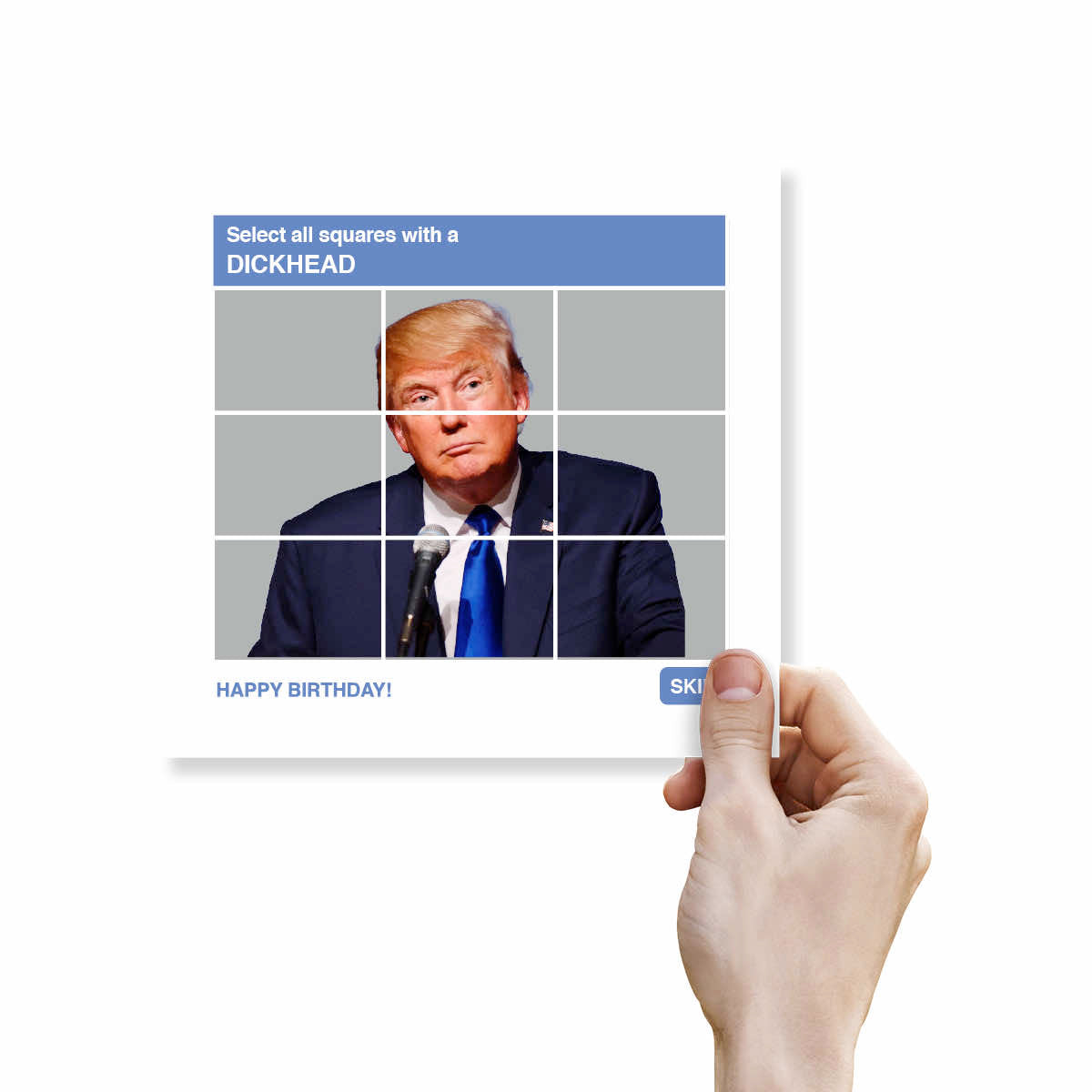 Funny Political Birthday Card – Dickhead Picture Test