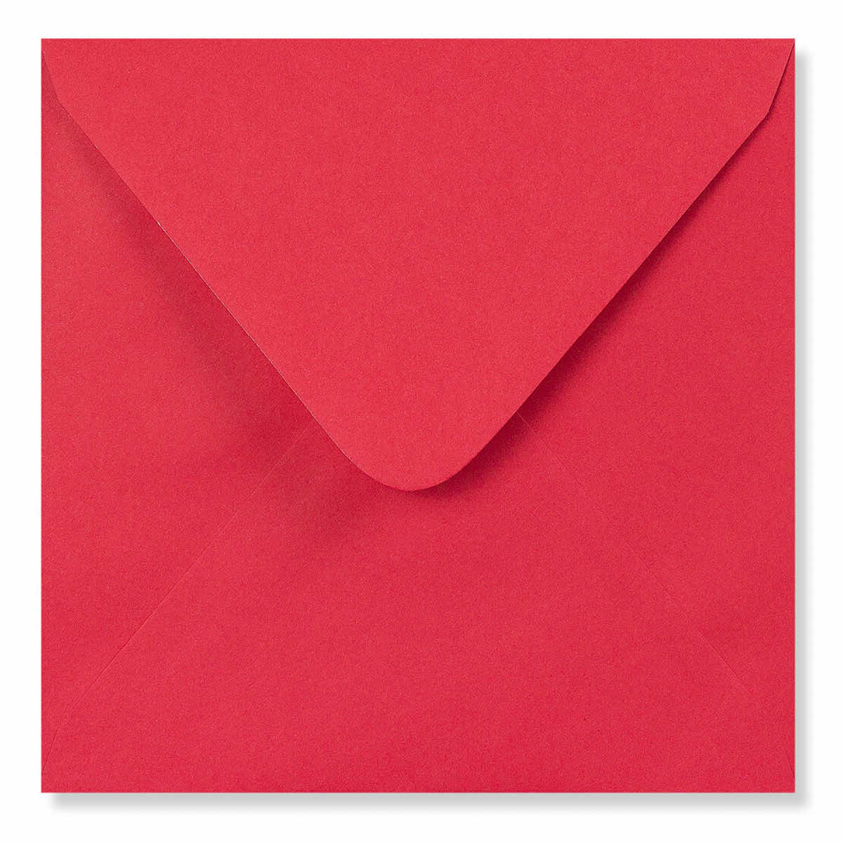 A single red square envelope with a pointed triangular flap, shown closed on a plain white background.
