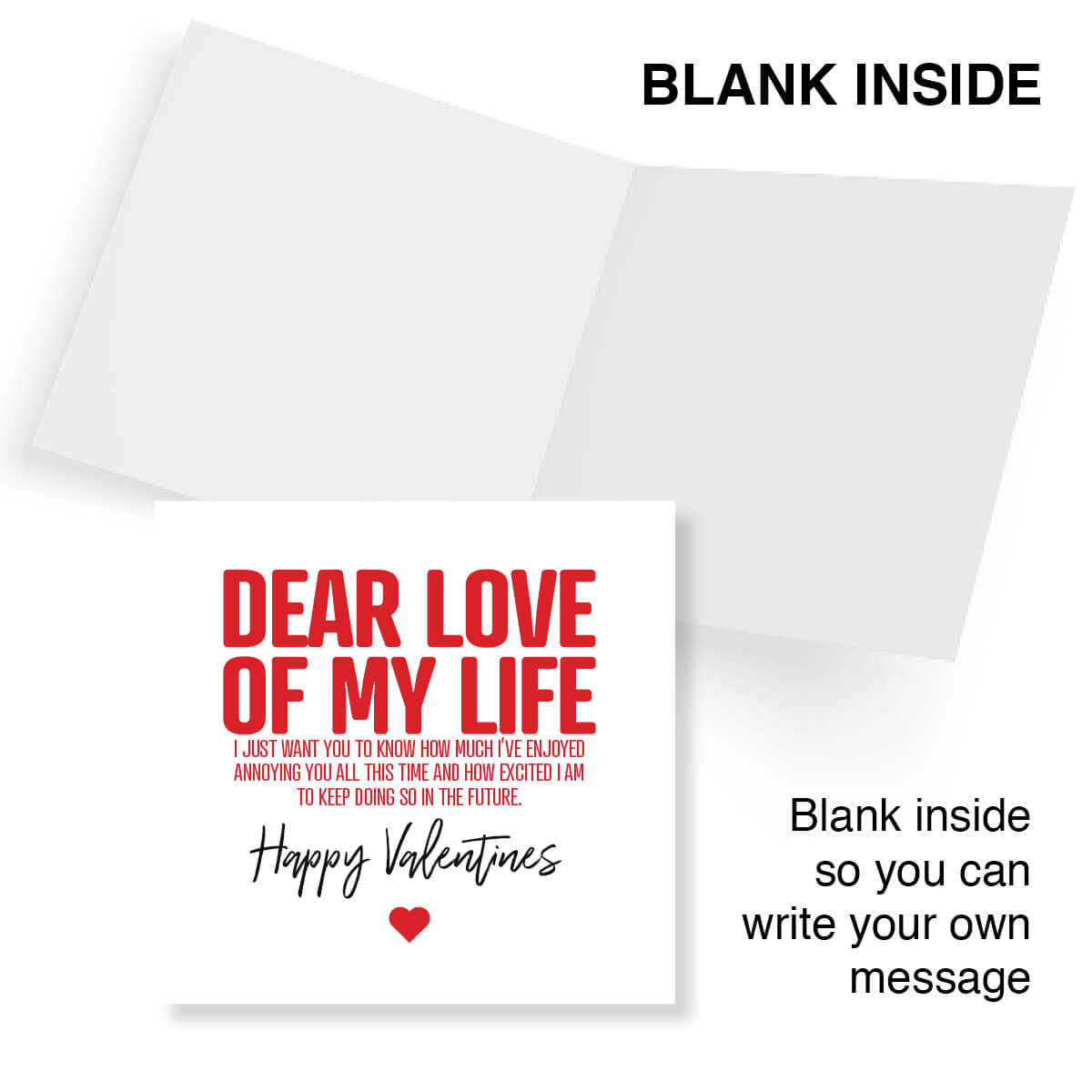 Funny Valentine’s Day Card – Dear Love Of My Life I Just Want You To Know How Much I’ve Enjoyed Annoying You All This Time And How Excited I Am To Keep Doing So In The Future.