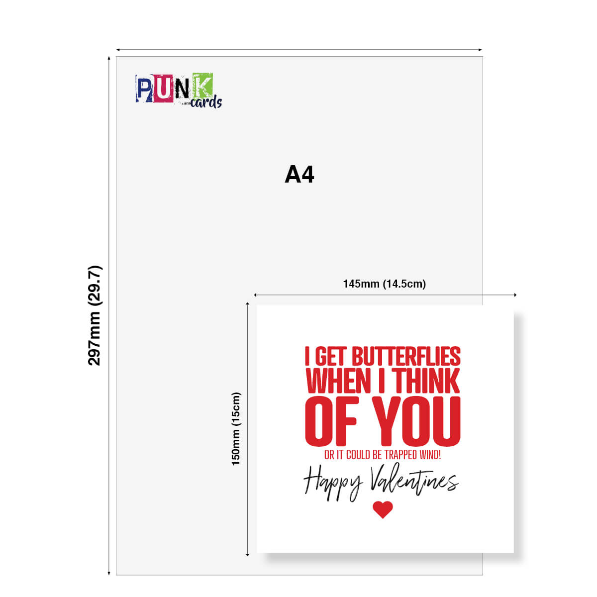 Funny Valentine’s Day Card – I Get Butterflies When I Think Of You.