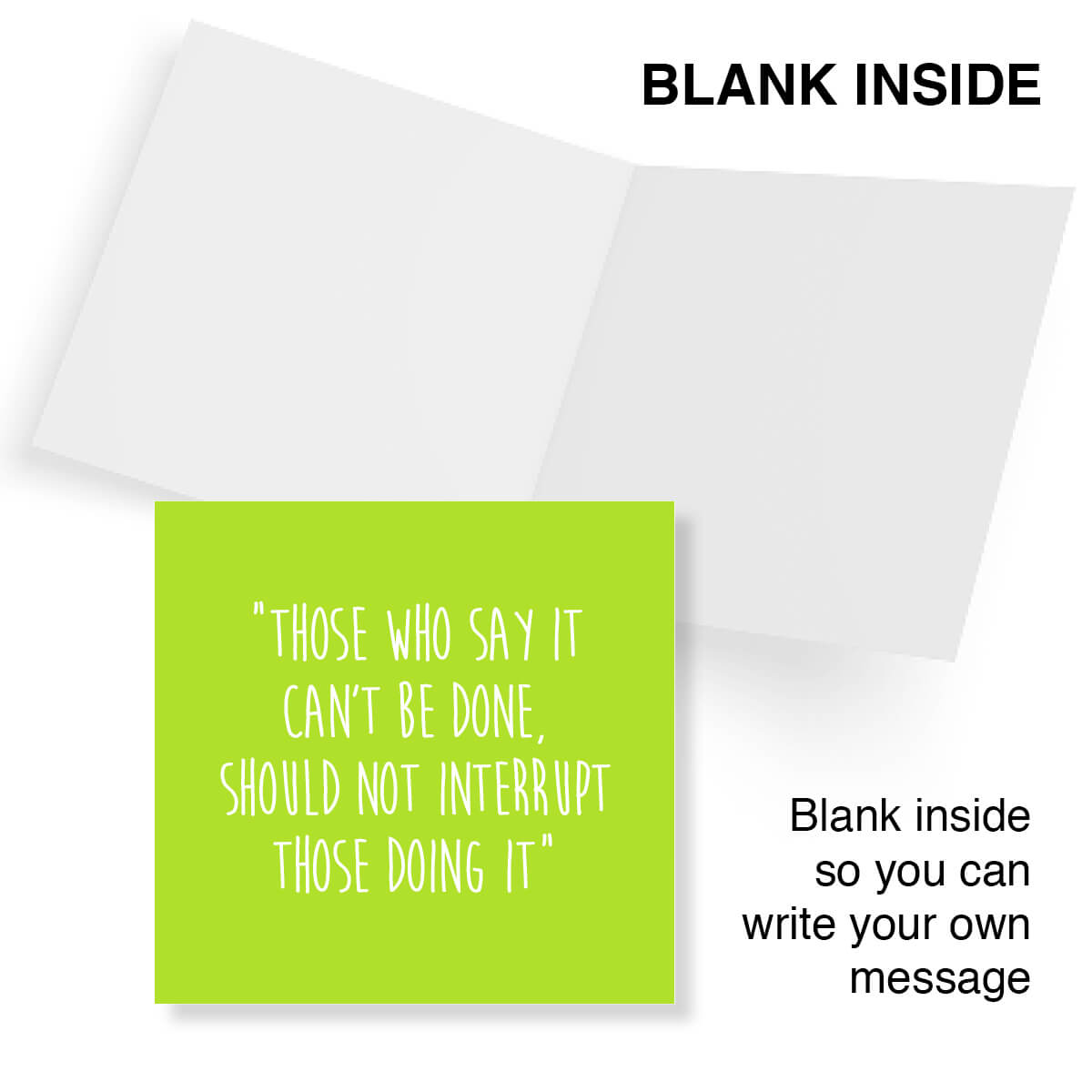 Those Who Say It Can’t Be Done,Should Not Interrupt Those Doing It