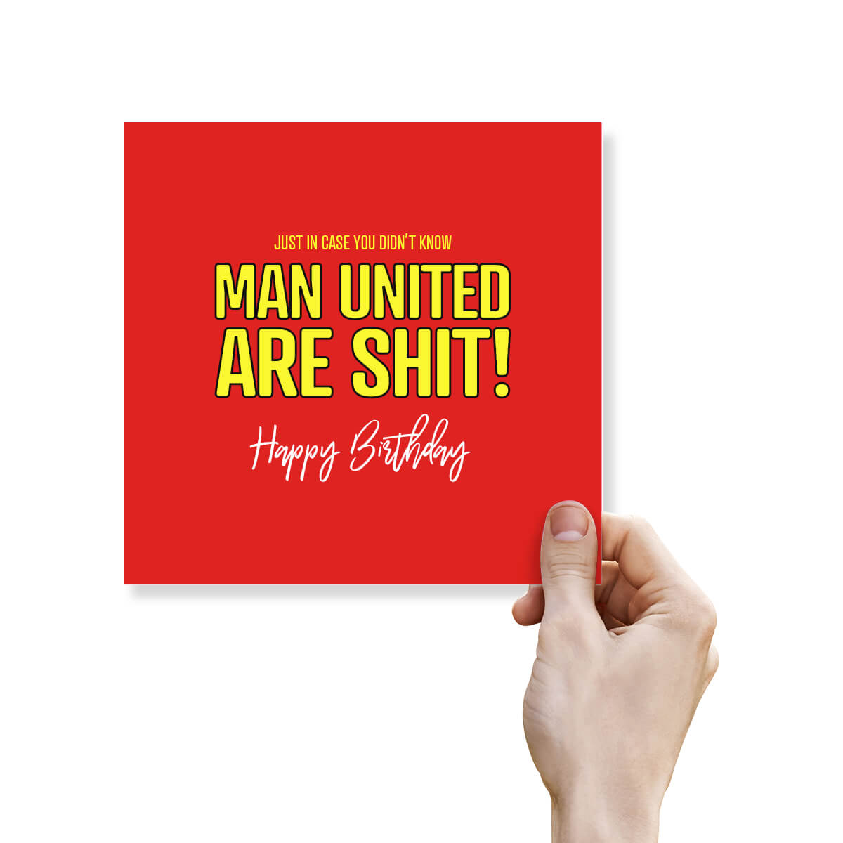 Football Birthday Card for Manchester United Fans – Rude football fan card