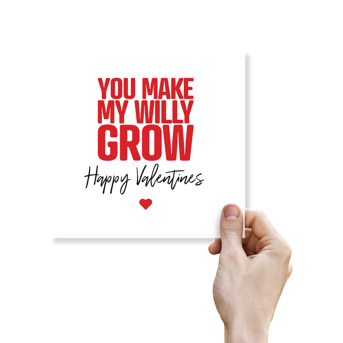 Funny Rude Valentine’s Day Card – “You Make My Willy Grow” – Naughty Valentine’s Card for Him – Cheeky Adult Humour Card by Punk Cards