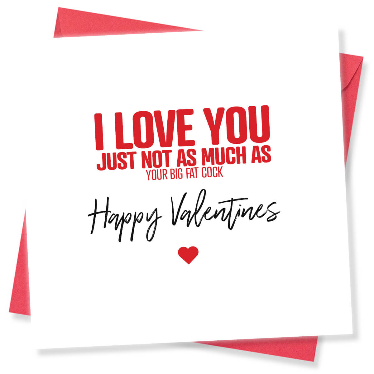 Rude Funny Valentine’s Day Card – “I Love You (Just Not as Much as Your Big Fat Cock)”
